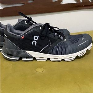 On cloud like new black and gray shoes